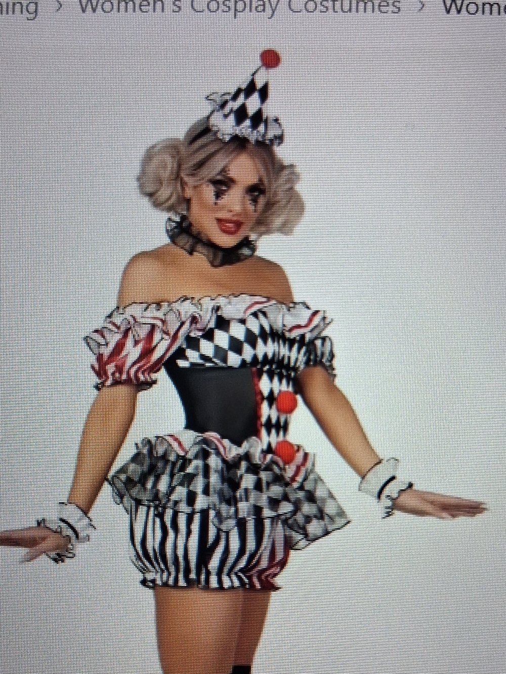4/pc Female Clown Costume